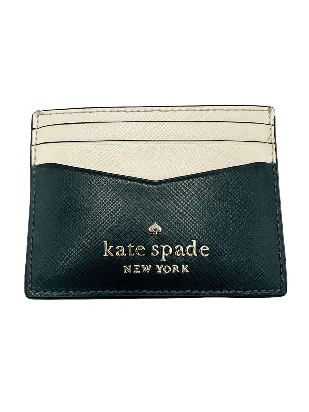 Kate Spade Small Slim Wallet Two Tone Dark and Cream